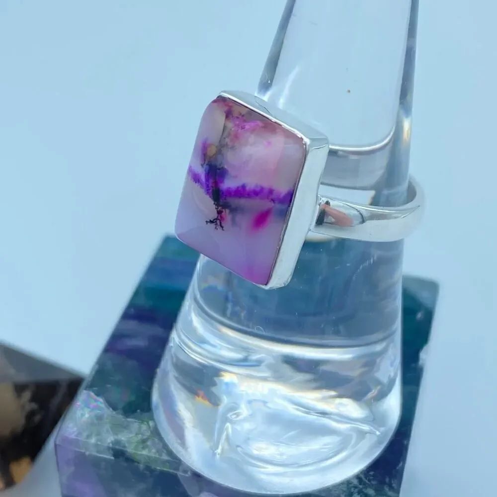 Dendritic Scenic Agate Gemstone Ring